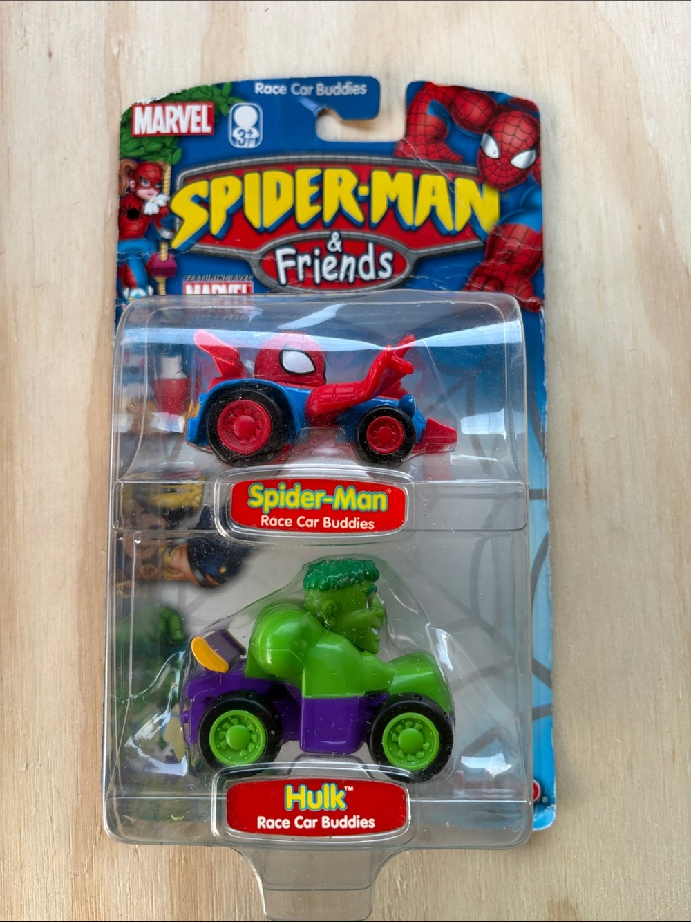 Marvel Spider-Man & Friends Kids Race Car Buddies - Red Spider-Man & Green Hulk